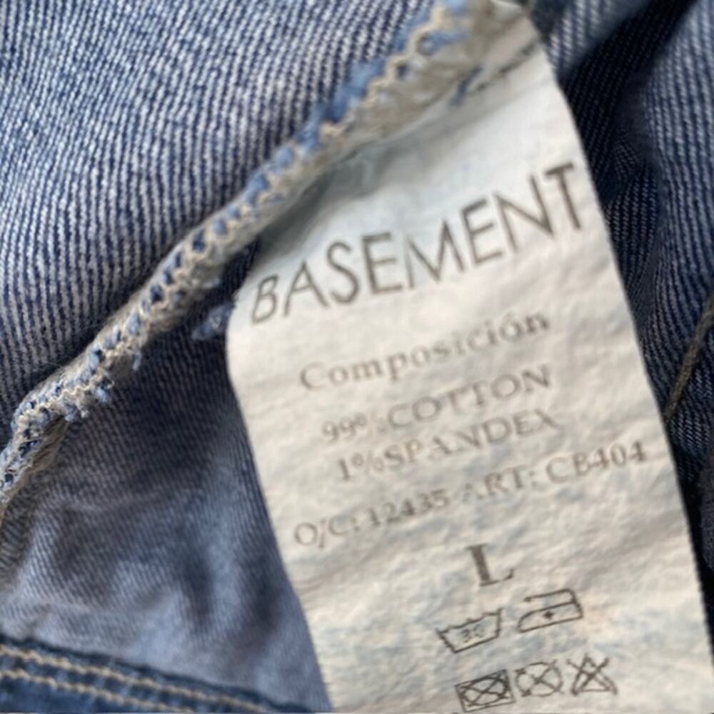 Basement Jeans "My Jacket" Denim Button Front Vest - Large - Picture 5 of 5